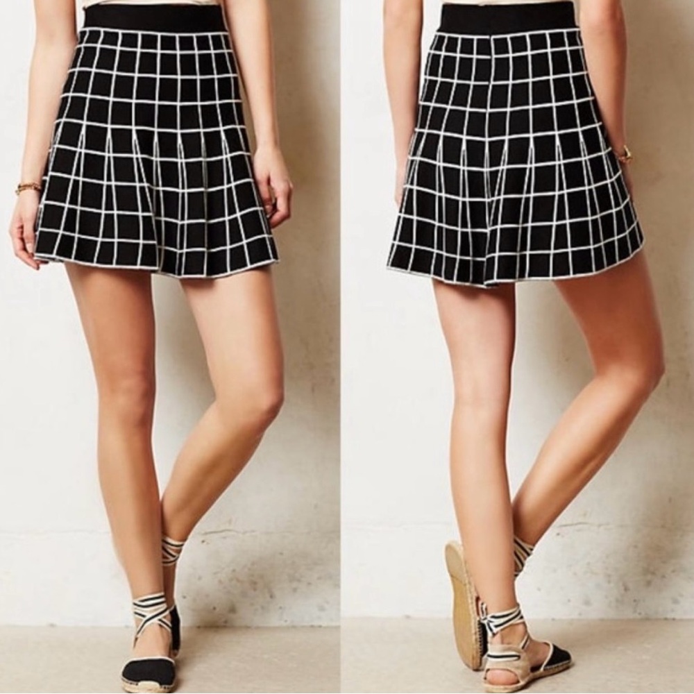 Anthropologie Sundays in Brooklyn knit skirt black and white